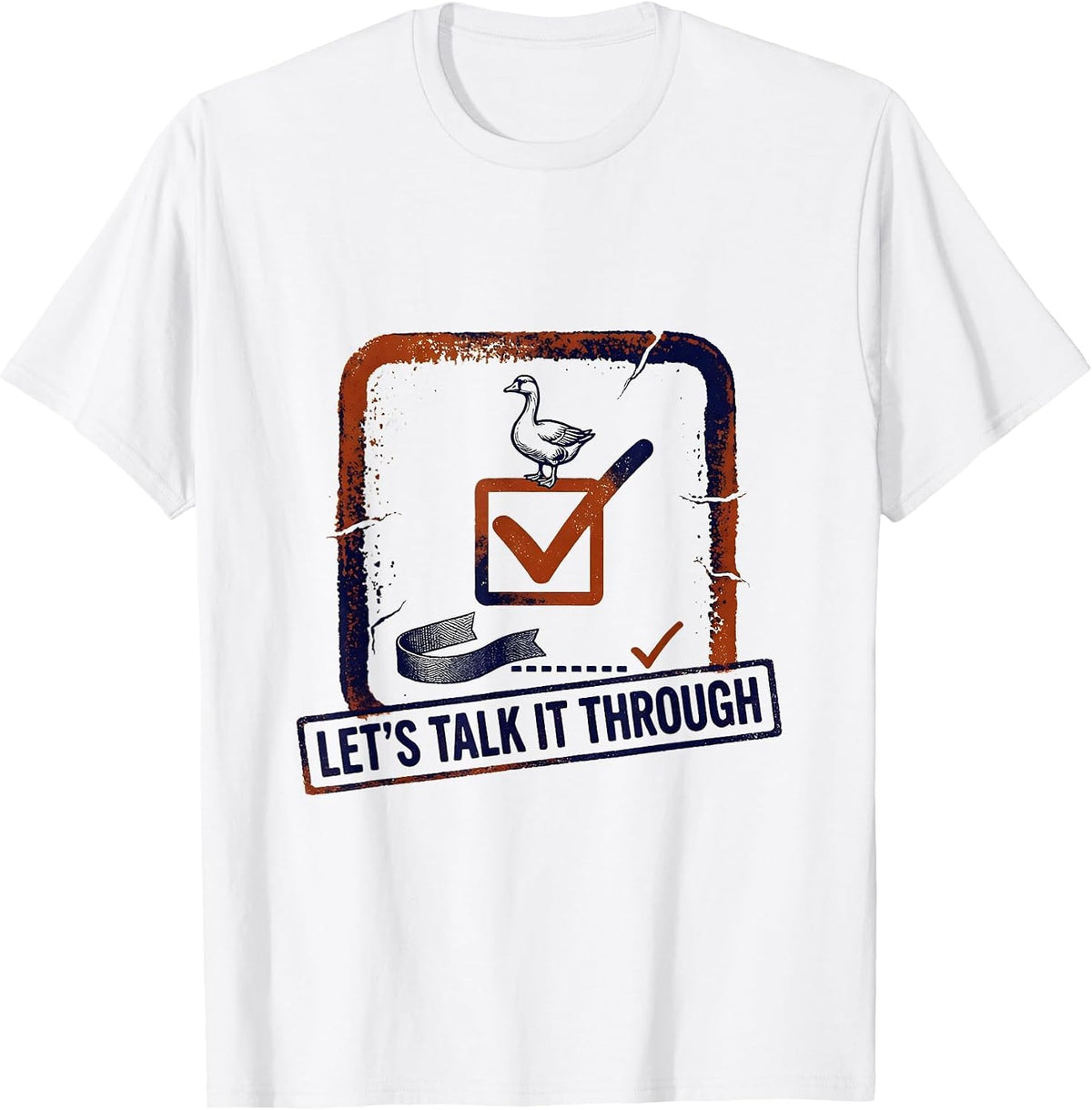 Men's Let's Talk It Through Funny Goose ABA Therapist Therapy T-Shirt - White