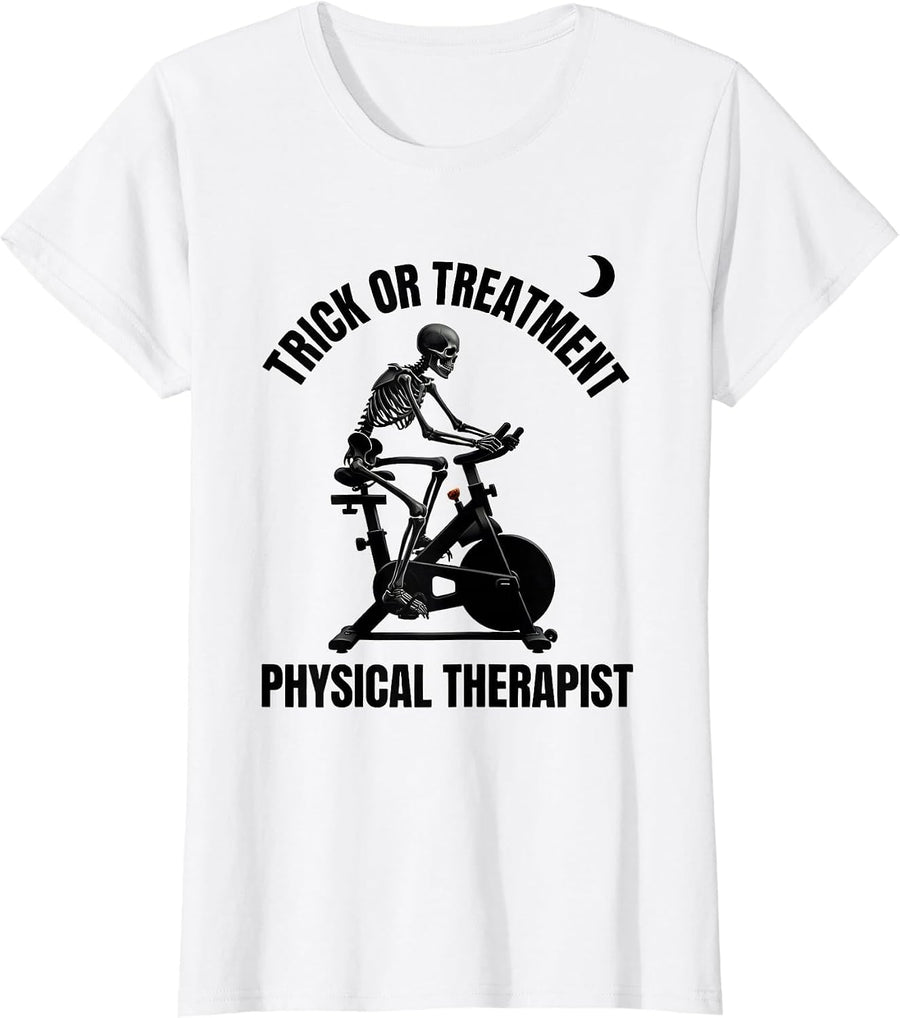 Women's Trick Or Treatment Physical Therapist Halloween PT T-Shirt - White