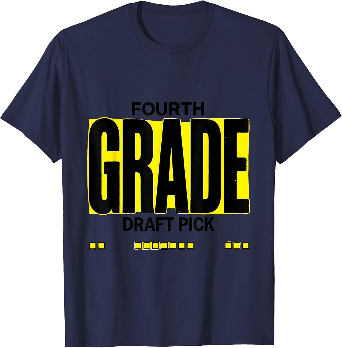 Fourth Grade Draft Pick Playful School Team Back to School T-Shirt - Navy Blue