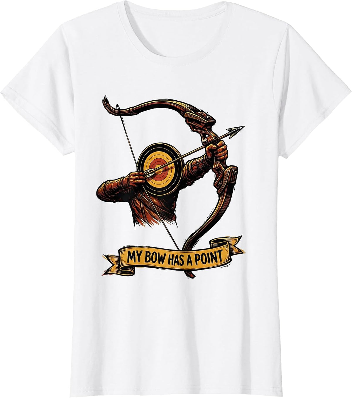 My Bow Has A Point Funny Archery Bowhunter Deer Hunter Gift T-Shirt - White