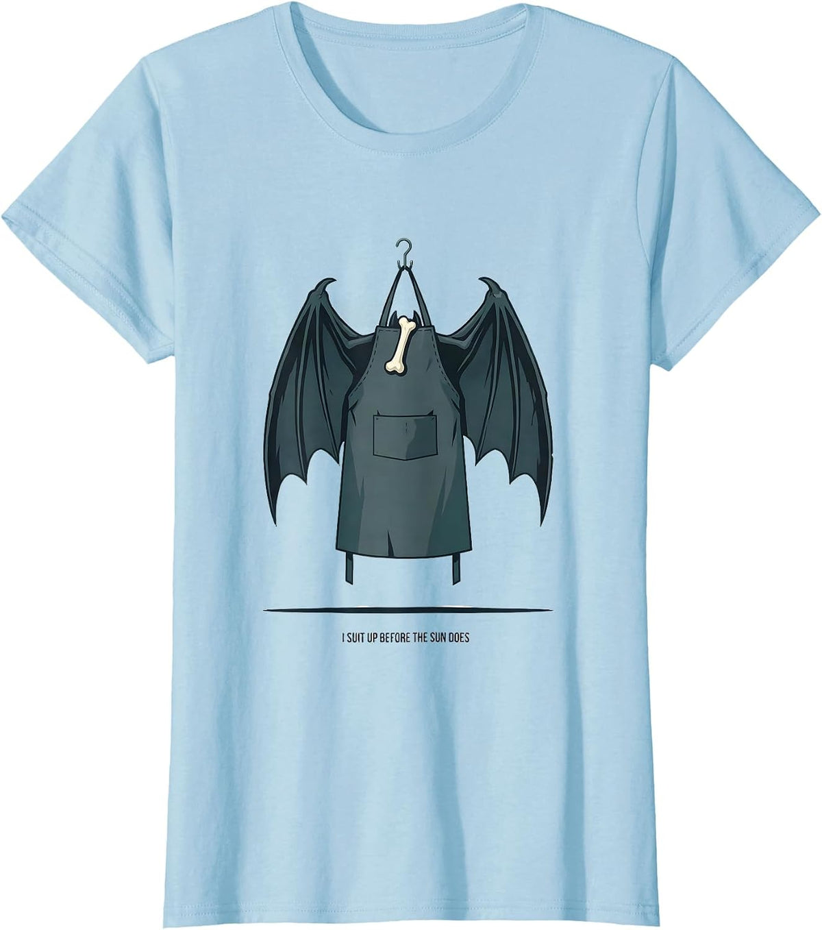 I Suit Up Before The Sun Does Funny Radiology Tech Halloween T-Shirt - Baby Blue