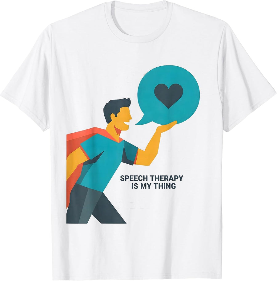 Speech Therapy Is My Thing Funny SLP Therapist Christmas T-Shirt - White