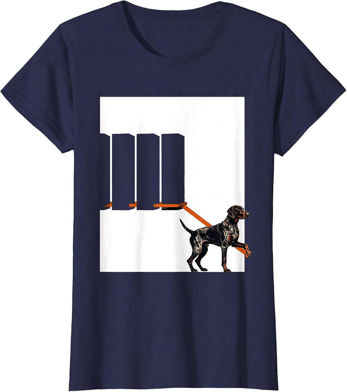 Women's German Shorthaired Pointer Dog Owner Hunting Field T-Shirt - Navy Blue