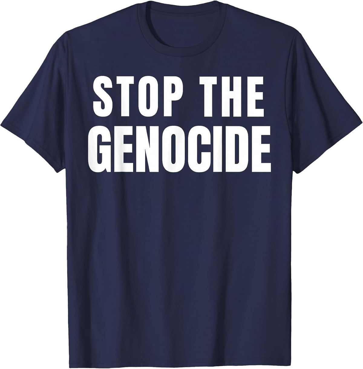 Stop The Genocide T-Shirt - Navy Blue