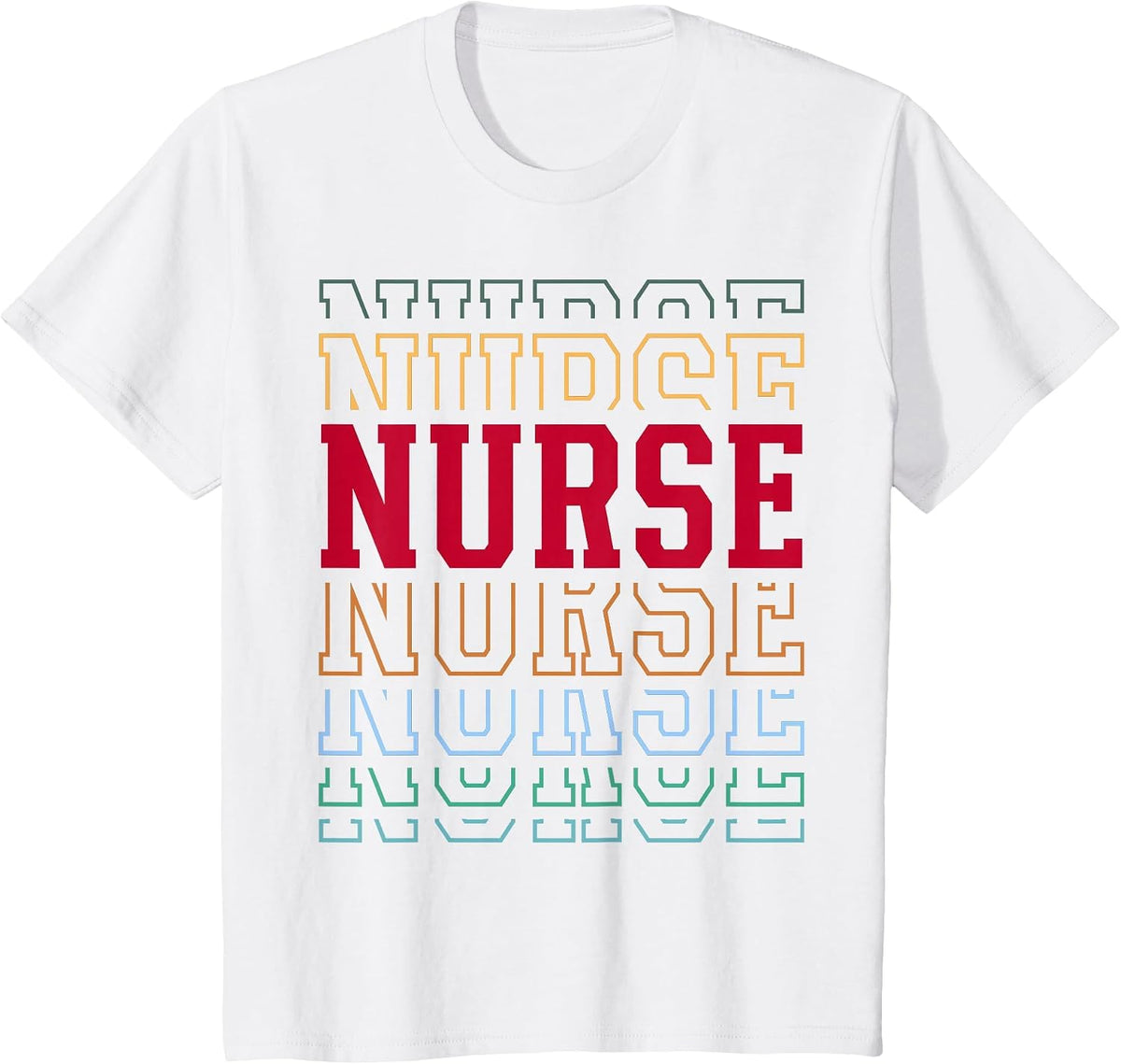Nurse Funny Retro Layered Text Nursing Men Women T-Shirt - White