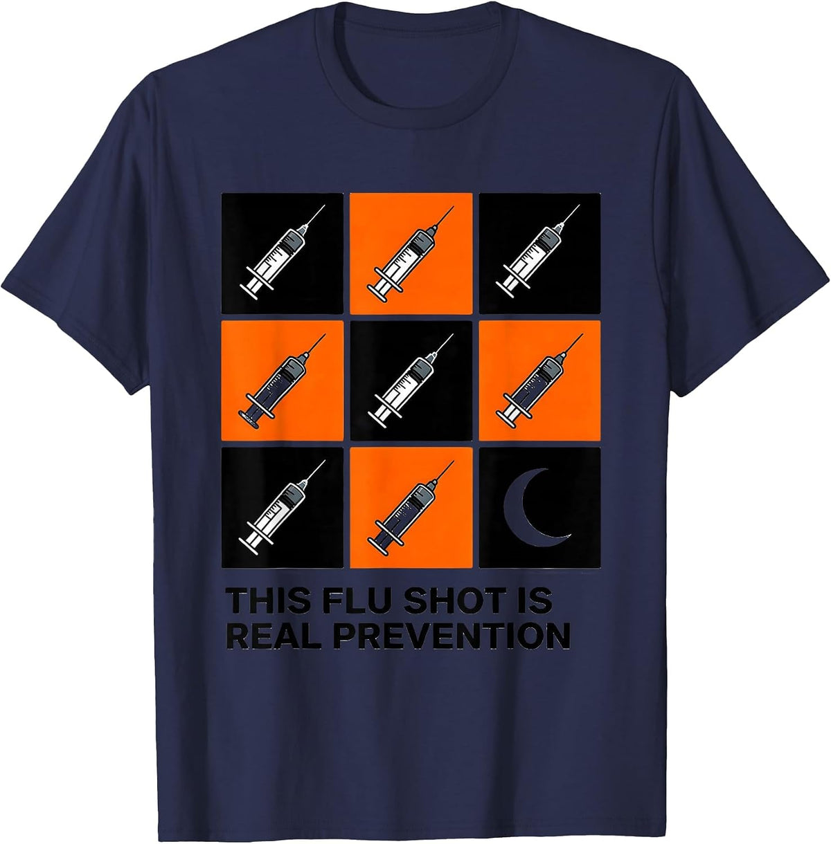 Men's This Flu Shot Is Real Prevention Funny Nurse Doctor T-Shirt - Navy Blue
