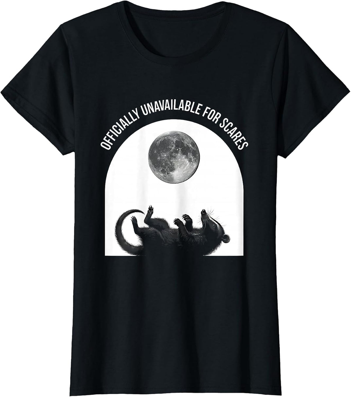 Officially Unavailable For Scares Vintage Opossum Halloween T-Shirt - Black