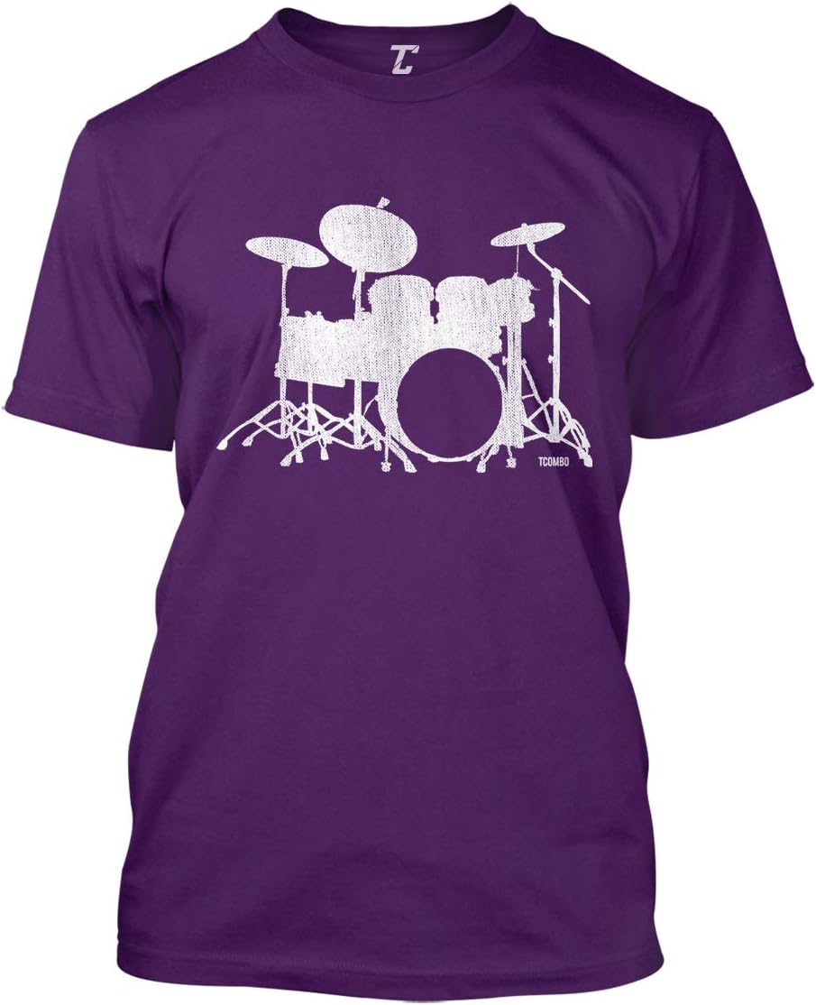 Drumset Silhouette - Drummer Musician Men's T-Shirt - Purple