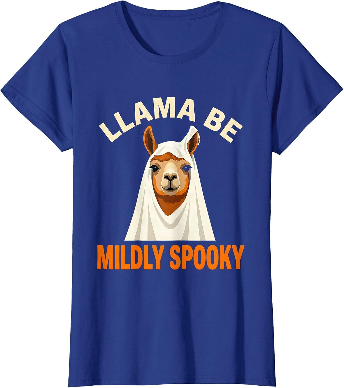 Women's Llama Be Mildly Spooky Costume Funny Llama Lover Halloween T-Shirt - Royal Blue