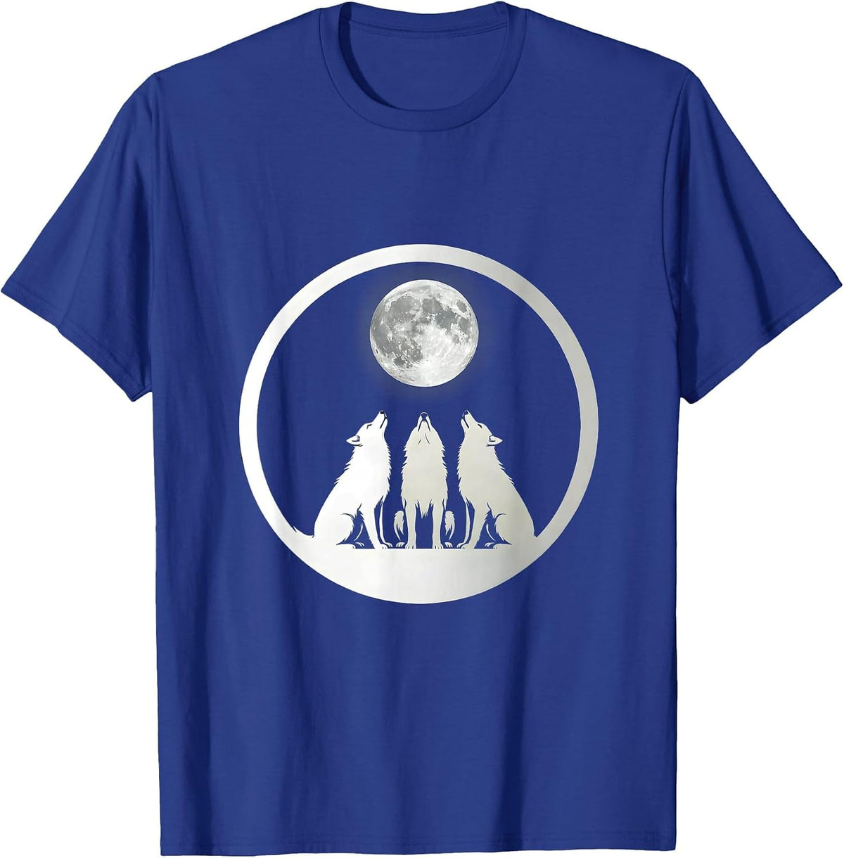 Wolf Pack Howling Moon Suicide Prevention Design T-Shirt - Royal Blue