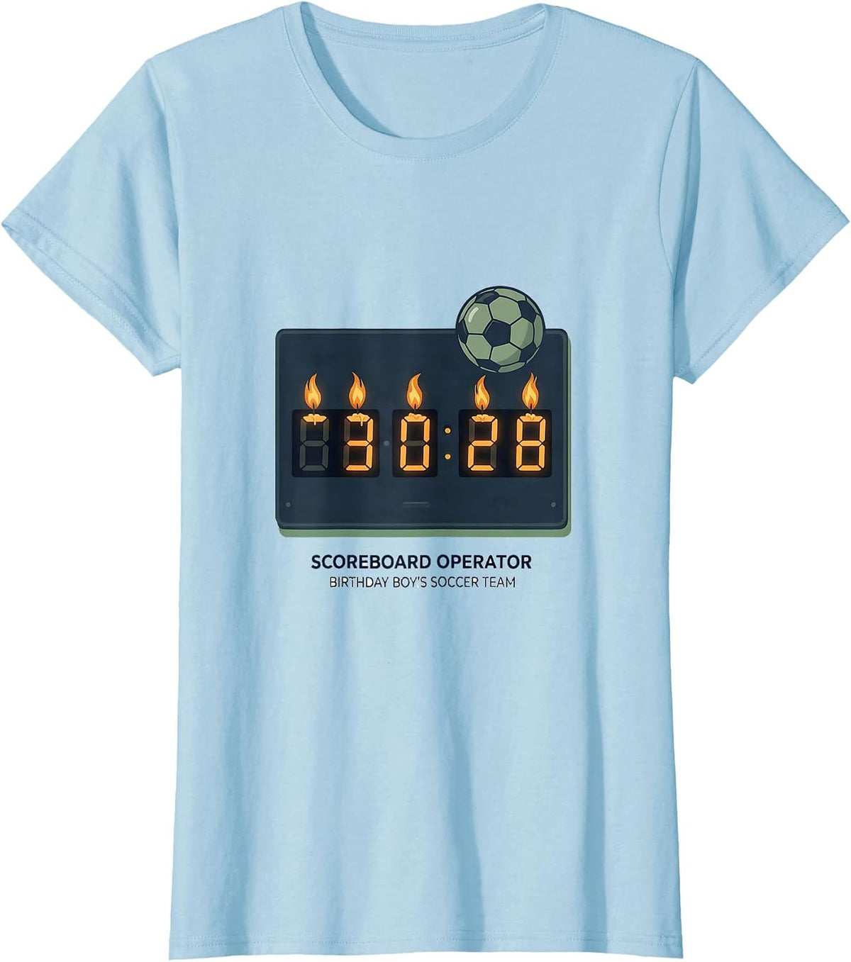 Scoreboard Operator Birthday Boy Soccer Family Matching T-Shirt - Baby Blue