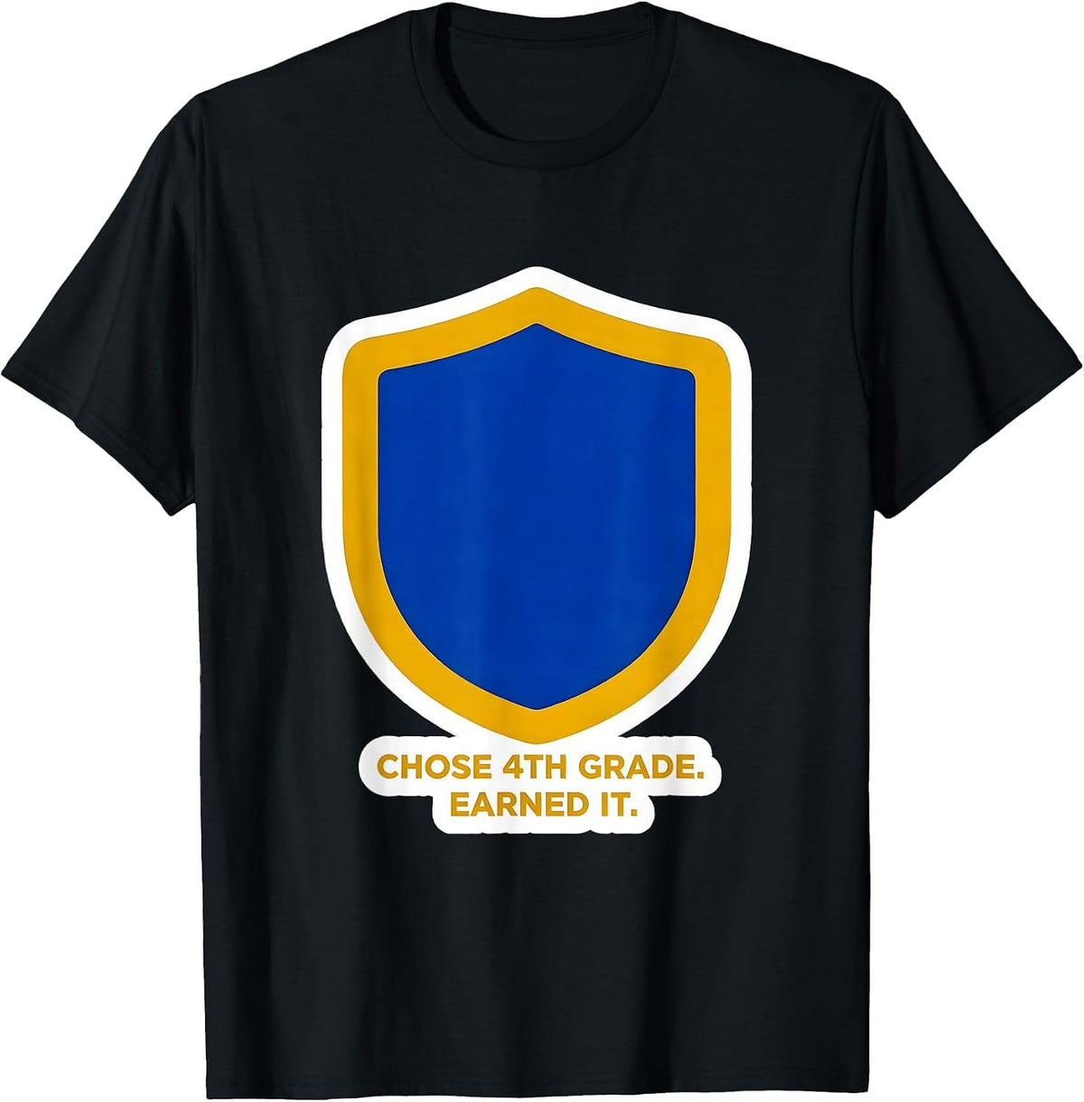 Men's Chose 4th Grade Earned It Funny Back To School Boy Kid T-Shirt - Black