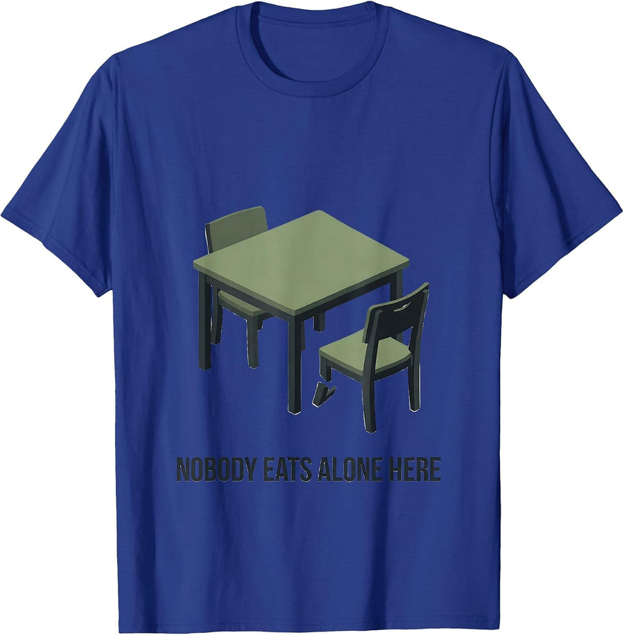 Nobody Eats Alone Here Funny School Counselor Camp Counselor T-Shirt - Royal Blue