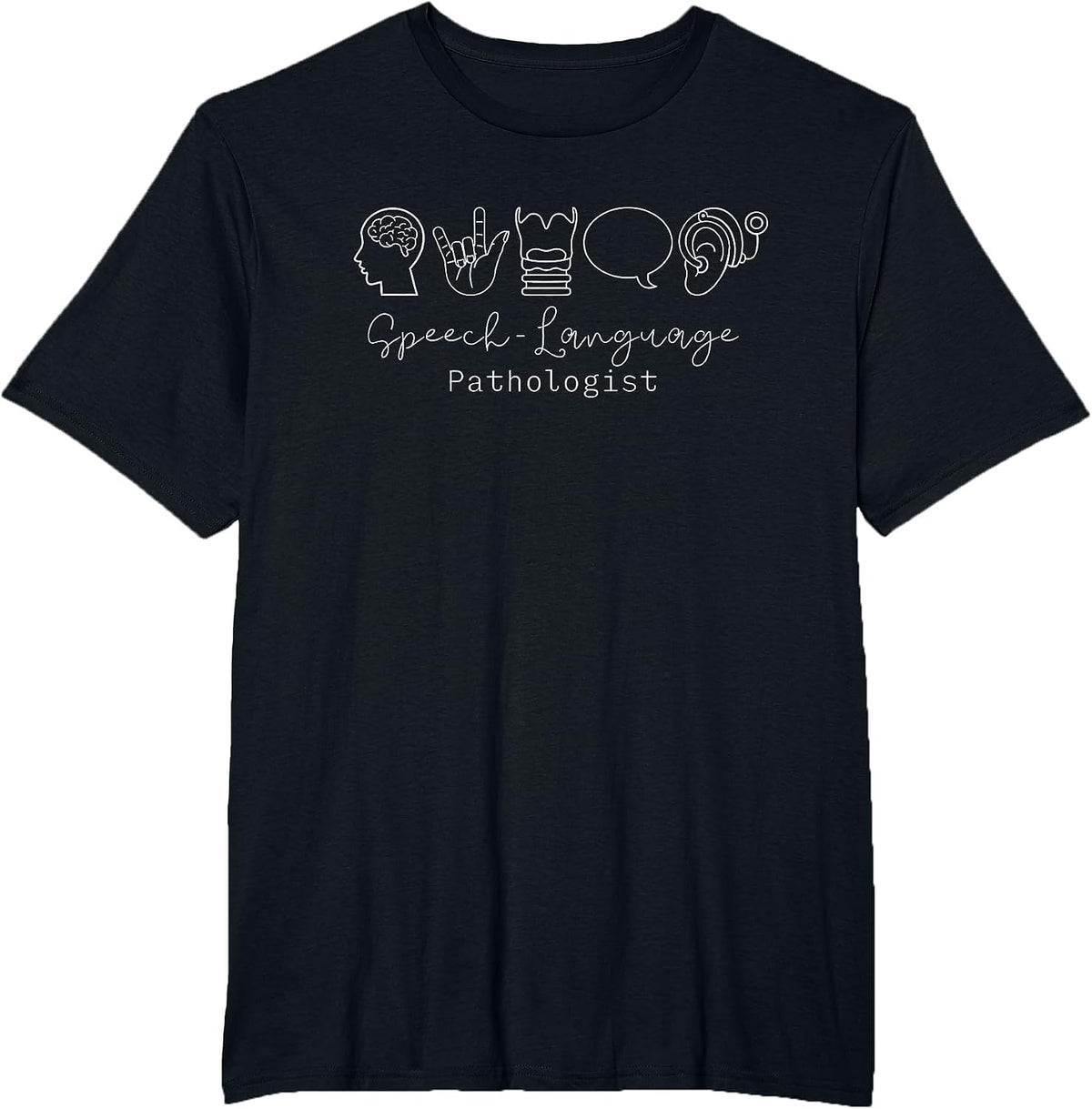 SLP Speech Therapy Language Pathologist Mental Speech Squad T-Shirt - Black