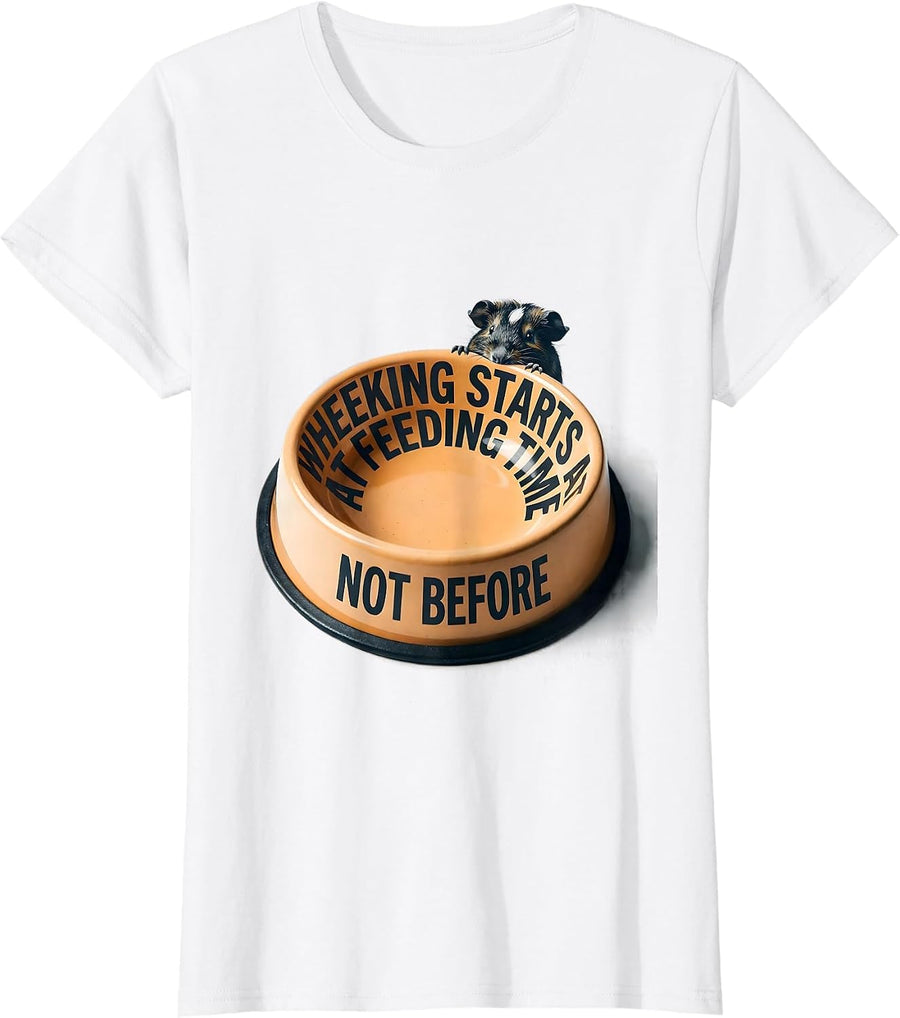 Women's Wheeking Starts At Feeding Time, Not Before Funny Pig Lover T-Shirt - White