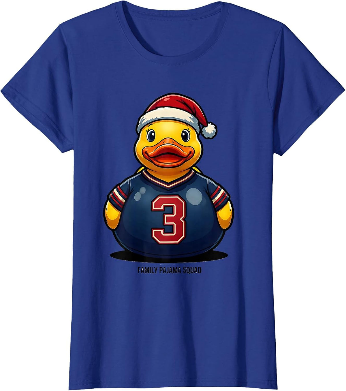 Women's Family Pajama Squad Sports Holiday Humor Duck Lover T-Shirt - Royal Blue