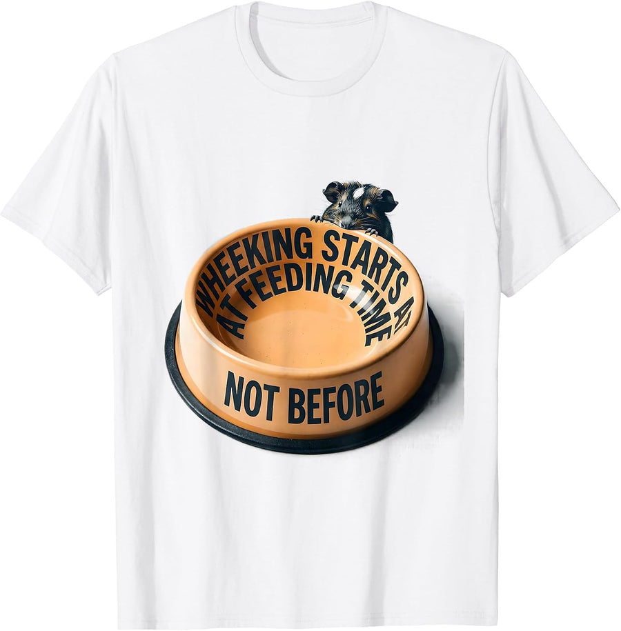 Men's Wheeking Starts At Feeding Time, Not Before Funny Pig Lover T-Shirt - White