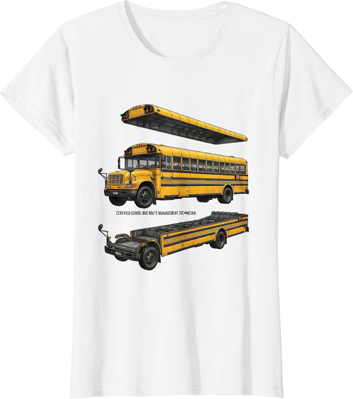 Certified School Bus Route Management Technician Funny T-Shirt - White