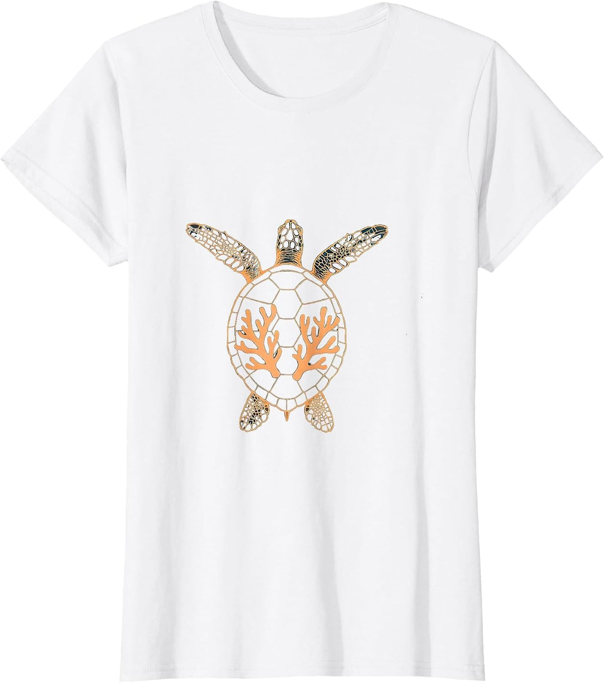 Women's Sea Turtle Coral Reef Cruise Ocean Graphic T-Shirt - White