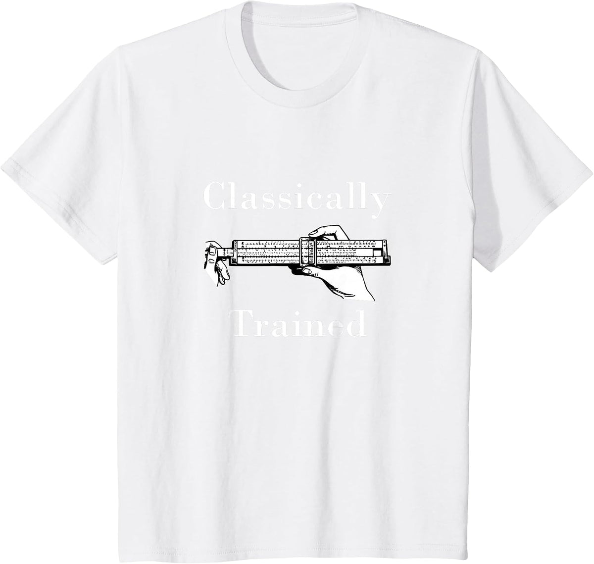 Vintage Slide Rule Classically Trained Student Instrument T-Shirt - White