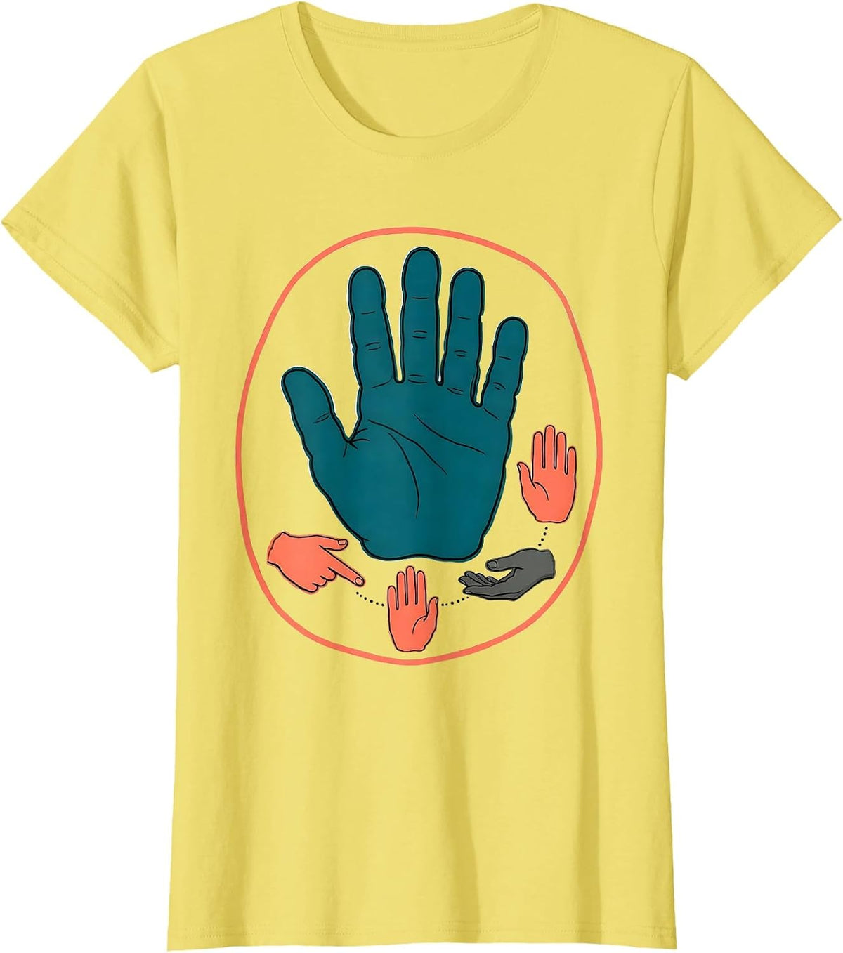 Hand Gestures Inclusion Teacher Special Education Advocacy T-Shirt - Lemon Yellow