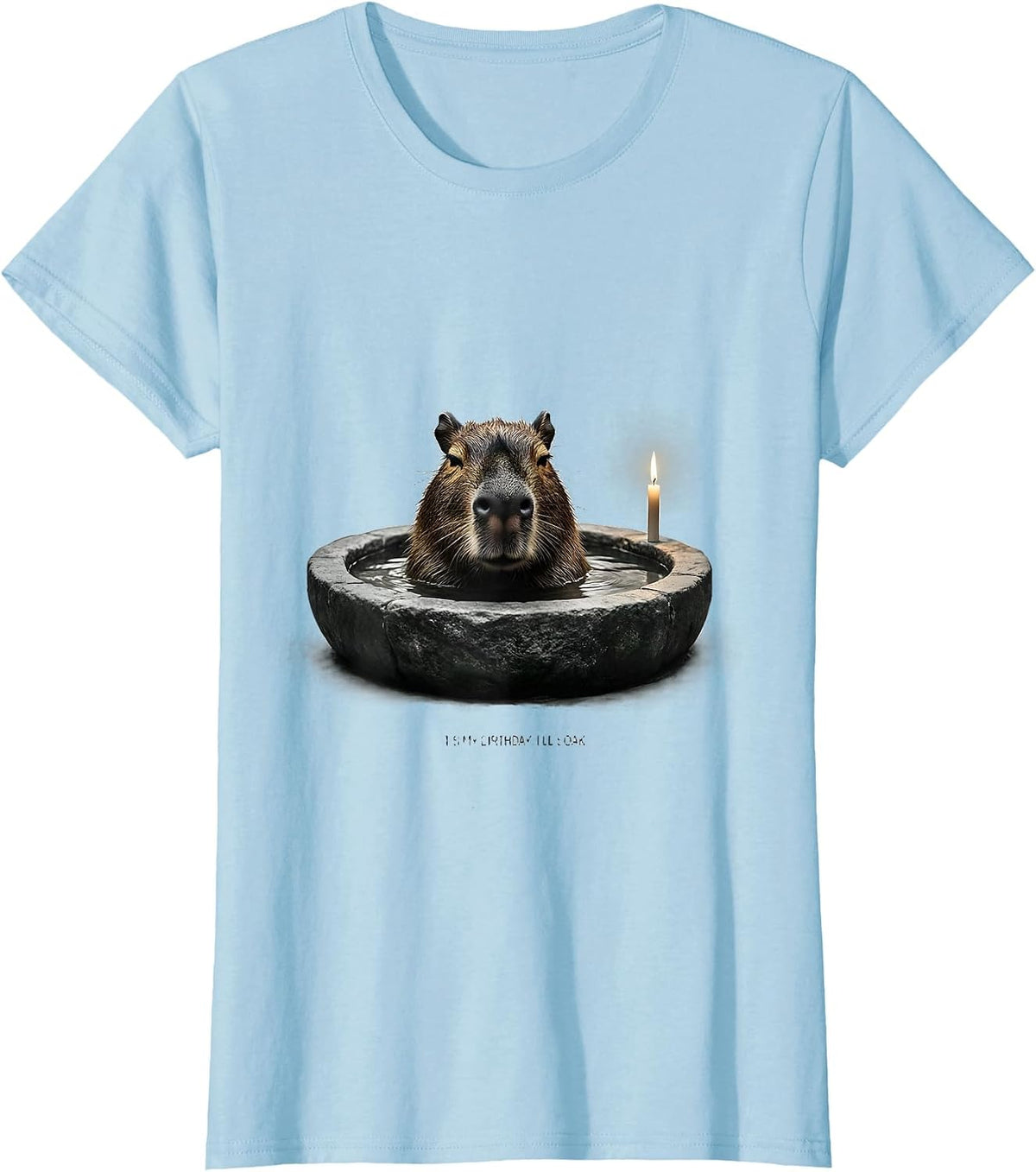 Women's It's My Birthday. I'll Soak. Cute Capybara Kawaii Birthday T-Shirt - Baby Blue