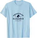 Equestrian Elegance Lives Here Preppy Design T-Shirt - Baby Blue