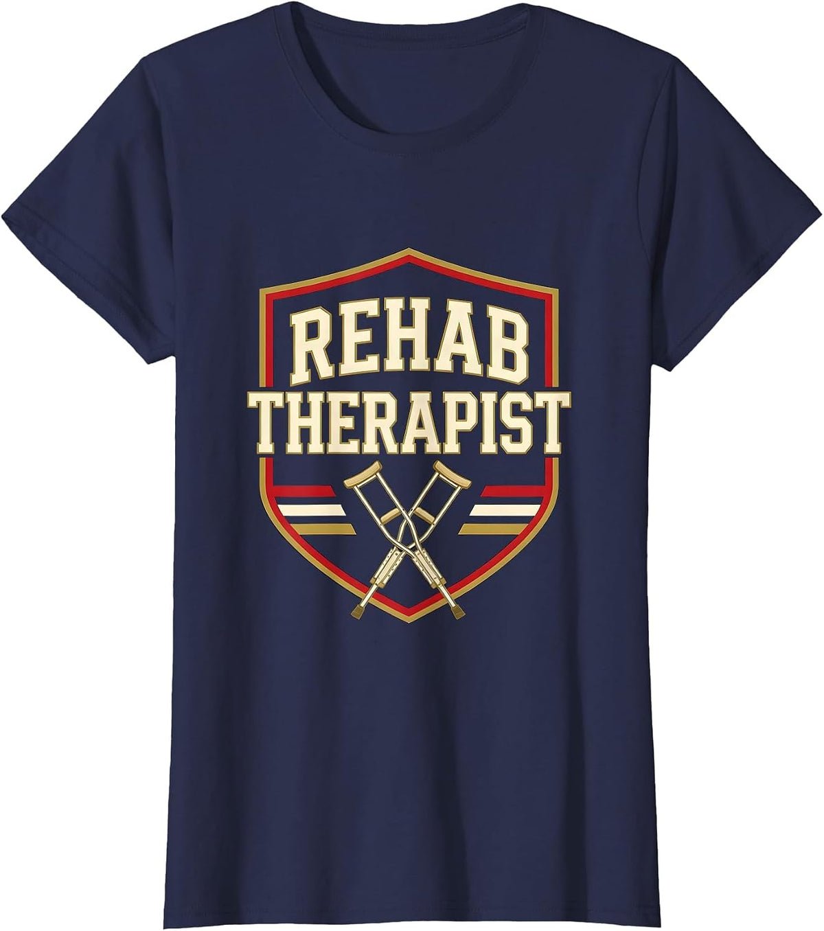 Women's Rehab Therapist Sports OT PT Awareness Week Gift T-Shirt - Navy Blue