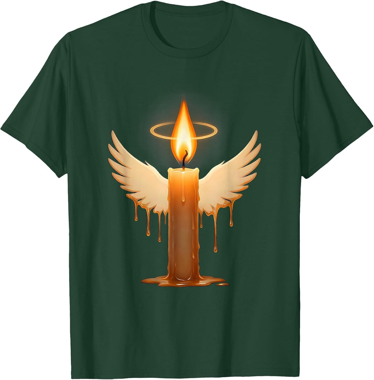 Suicide Awareness Single Candle Flame In Darkness T-Shirt - Dark Green