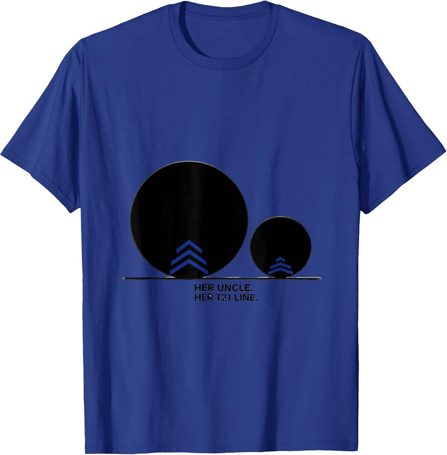 Her Uncle Her T21 Line Down Syndrome Awareness Trisomy 21 T-Shirt - Royal Blue