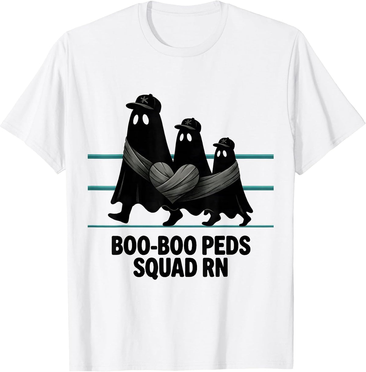 Men's Boo-Boo Peds Squad RN Midcentury Modern Nurse Halloween T-Shirt - White