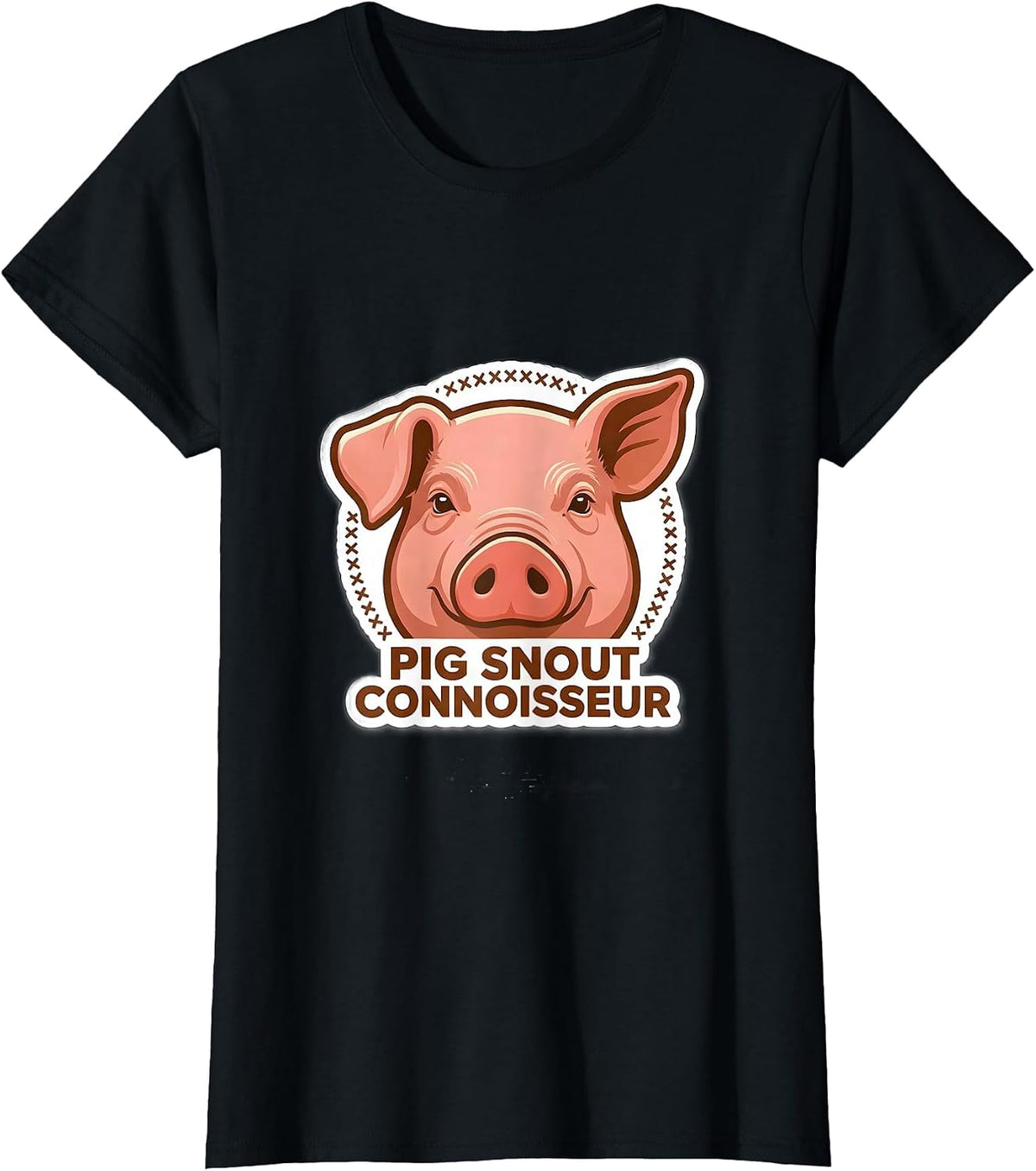 Women's Pig Snout Connoisseur Funny Pig Lover Guinea Pig Humor T-Shirt - Black