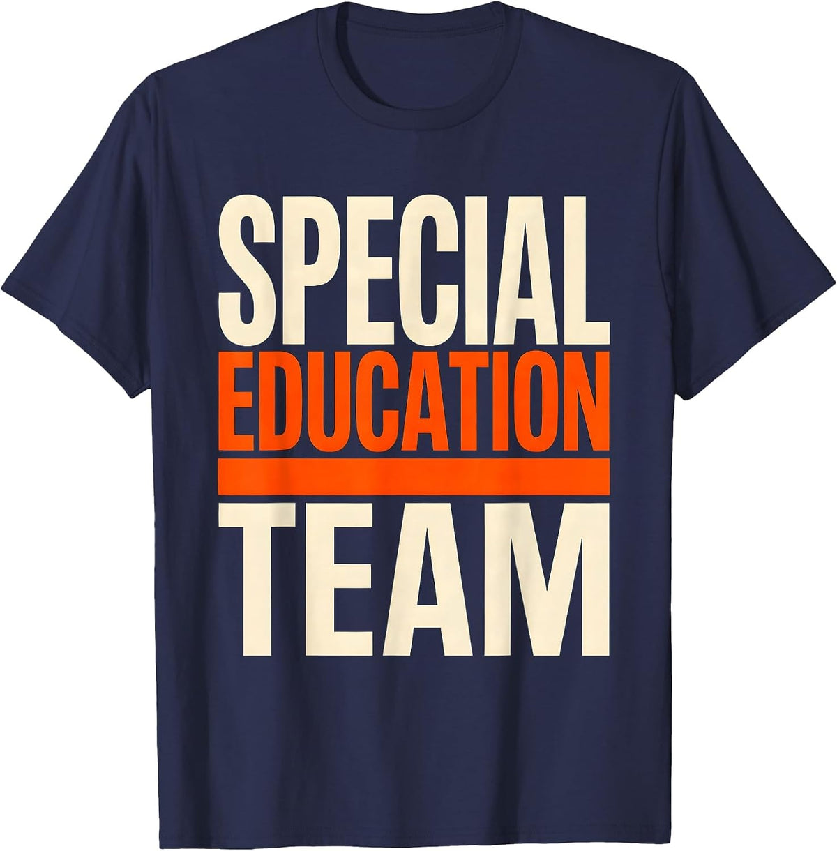 Men's Special Education Team Retro SPED Teacher Squad Pride T-Shirt - Navy Blue