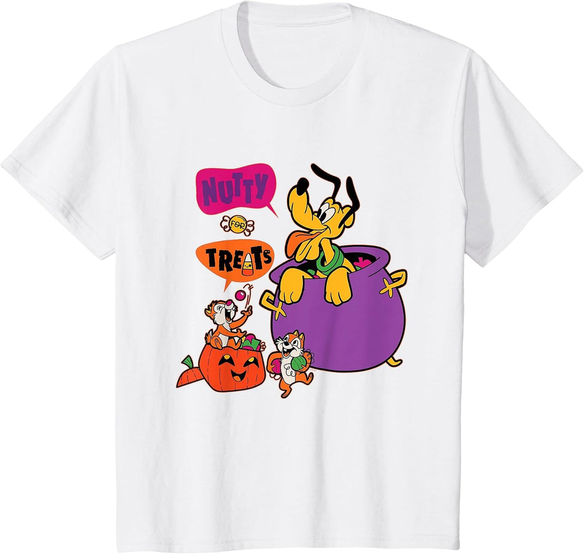 Disney Pluto and Chip 'n' Dale Nutty for Treats Halloween T-Shirt - White