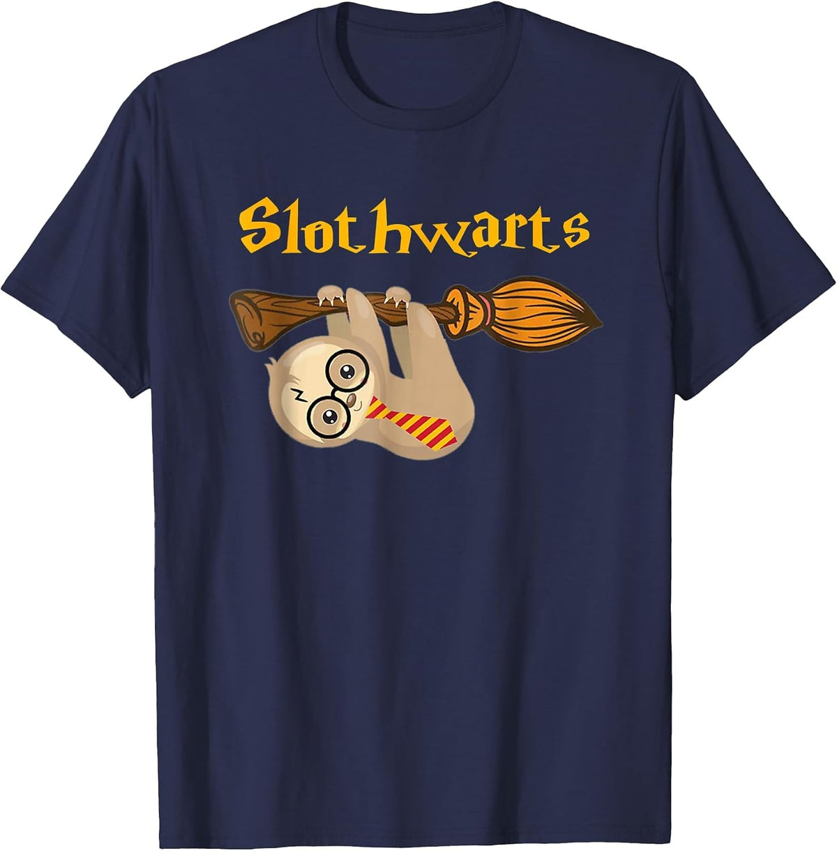 Harry Cute Sloth Slothwarts T-Shirt - Navy Blue