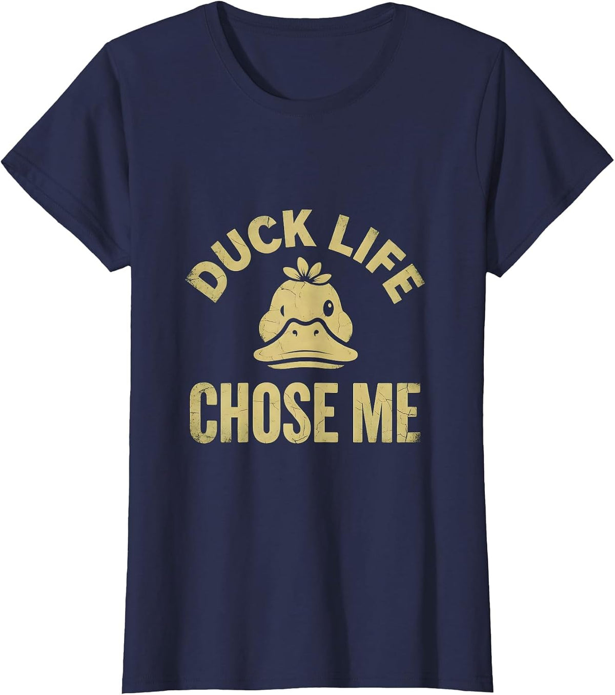 Women's Duck Life Chose Me Funny Duck Lover Design T-Shirt - Navy Blue