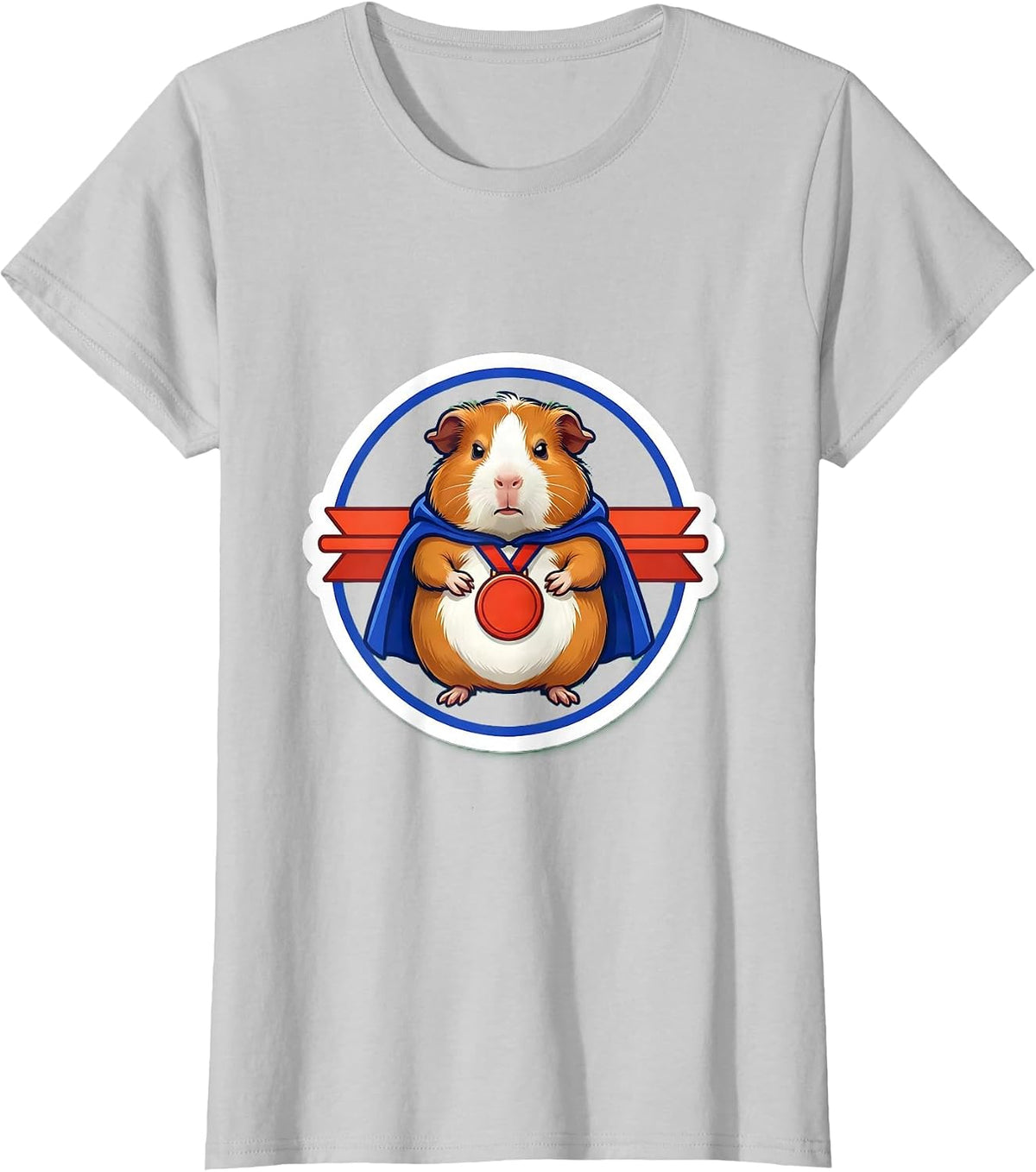 Deadpan Guinea Pig Tummy Ache Survivor Absurdist Humor T-Shirt - Silver Grey