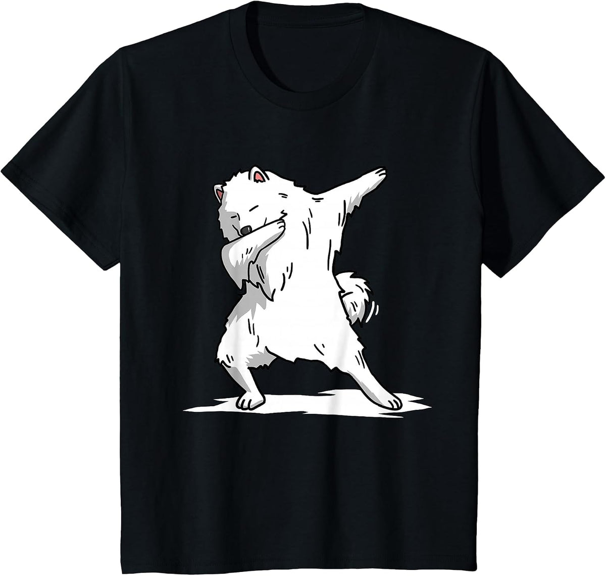 Cute Dabbing Samoyed Dog T- Funny Dab Dance T-Shirt - Black