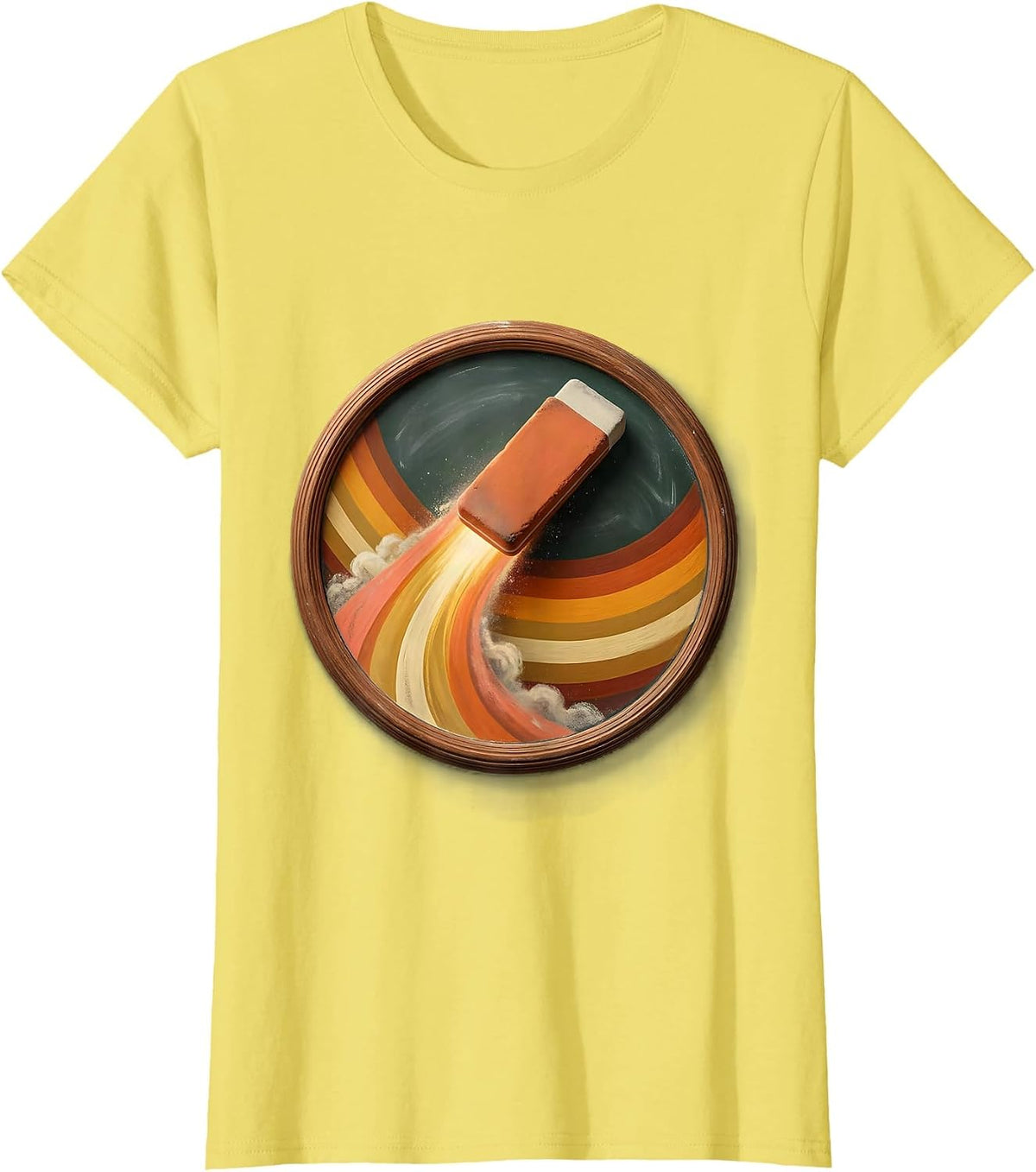 5th Grade Teacher Chalkboard Eraser Comet Graphic T-Shirt - Lemon Yellow