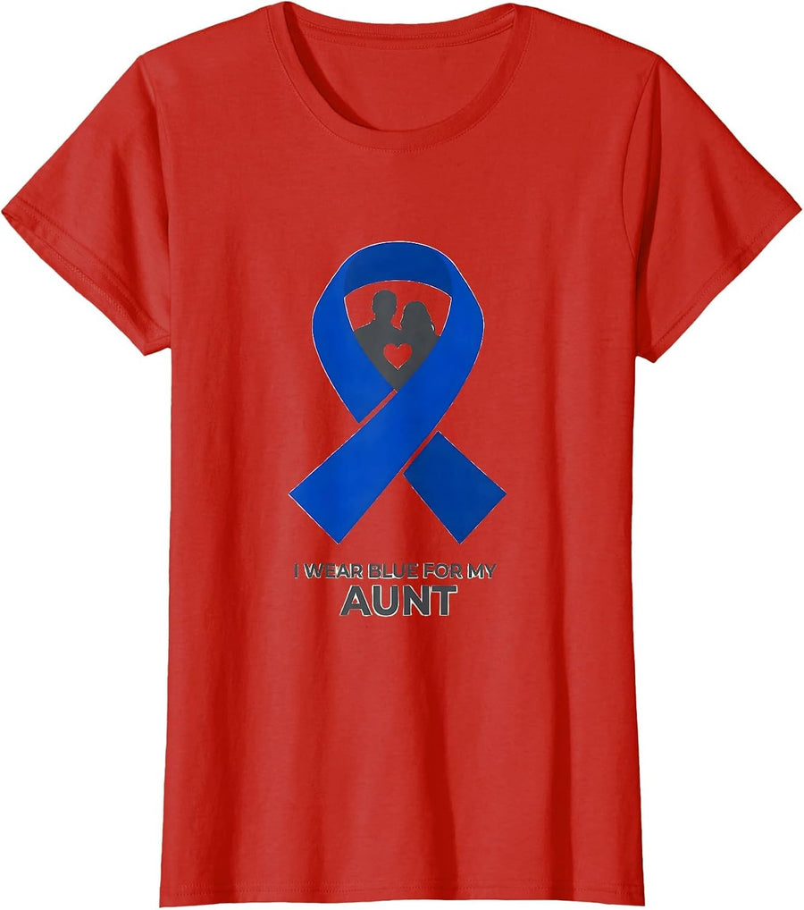 Women's I Wear Blue For My Aunt ALS Awareness Family Support T-Shirt - Red