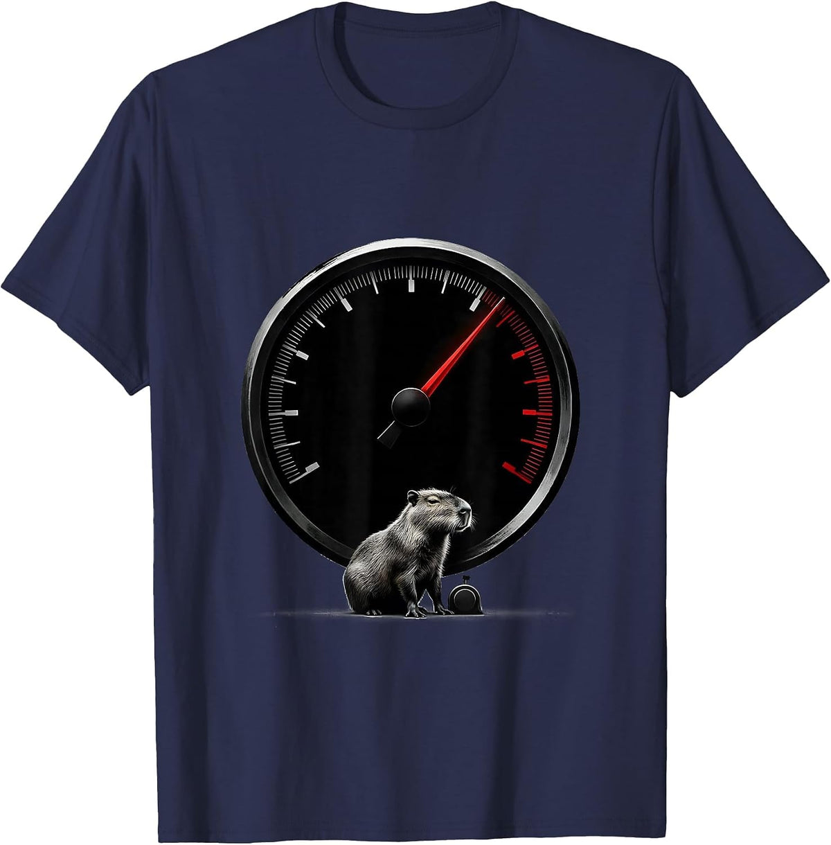 Capybara Gamer Minimalist Funny Video Games Meme T-Shirt - Navy Blue