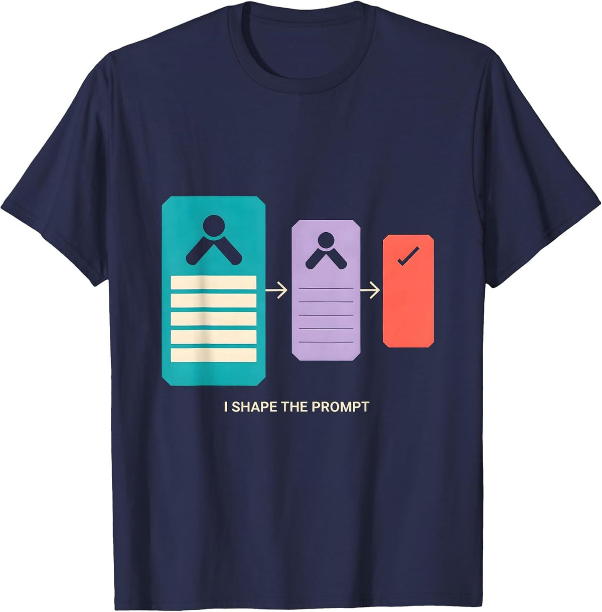 Men's I Shape The Prompt Funny Special Education Teacher SPED Aide T-Shirt - Navy Blue