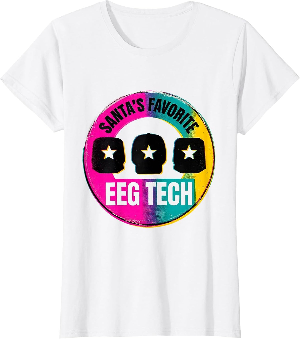 Santa's Favorite EEG Tech Funny Medical Tech Christmas T-Shirt - White