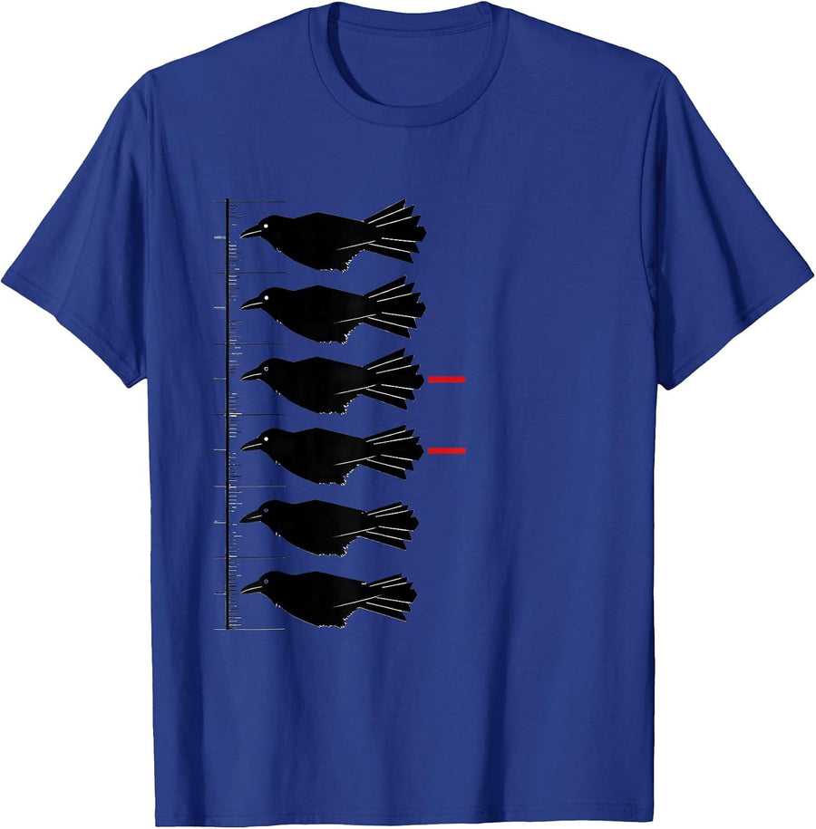 Crow Profile Silhouette Dark Humor Gothic Bird Lover T-Shirt - Royal Blue