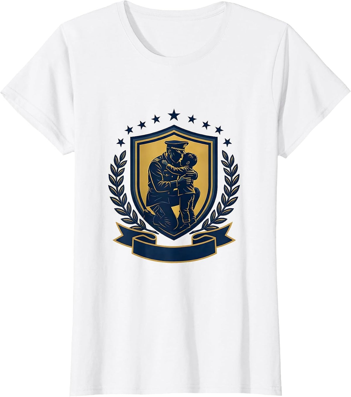 Patriot Day Kids Soldier Homecoming Hug Design T-Shirt - White