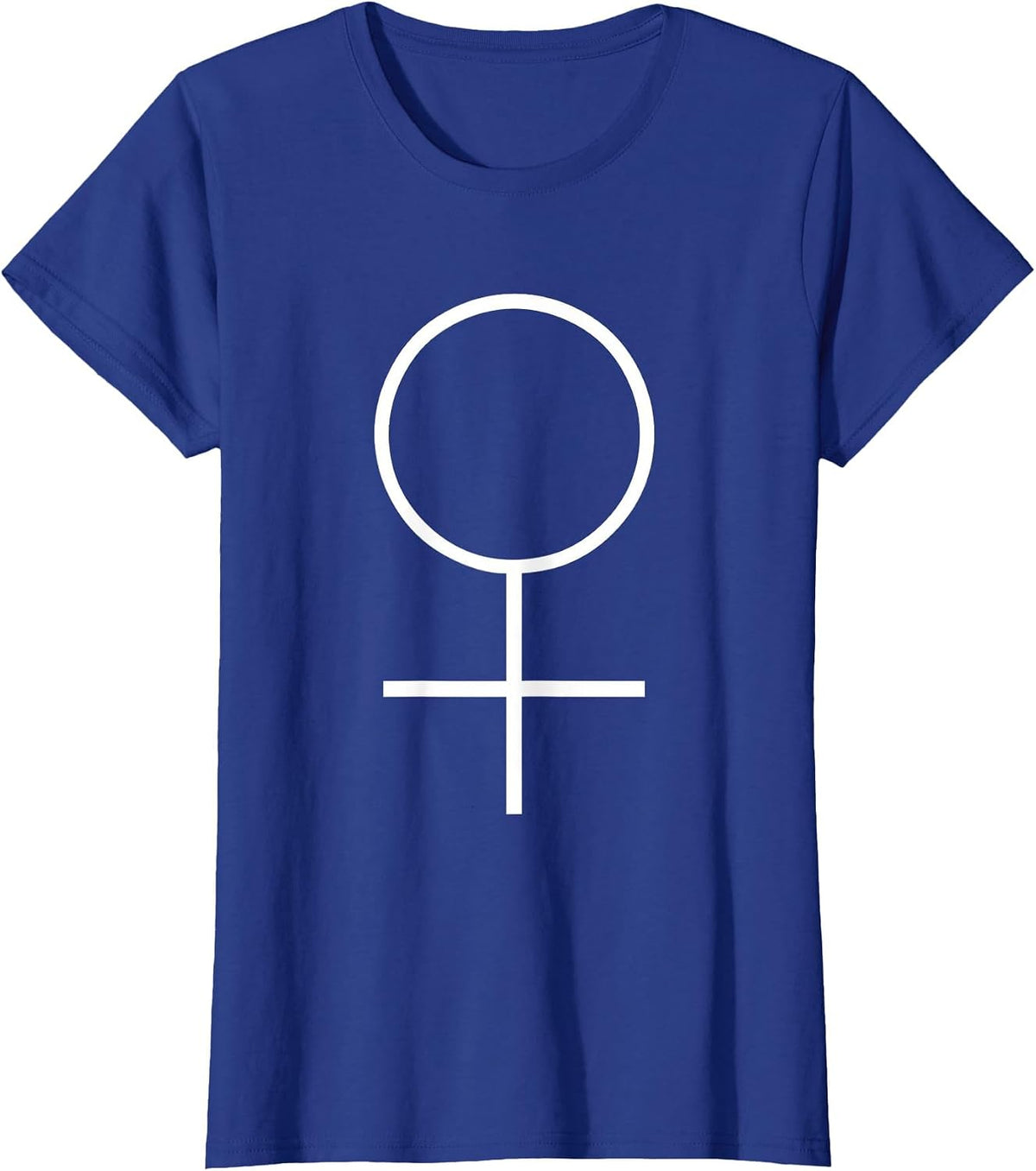 Planet Venus Logo Astrology Symbol White T-Shirt - Royal Blue