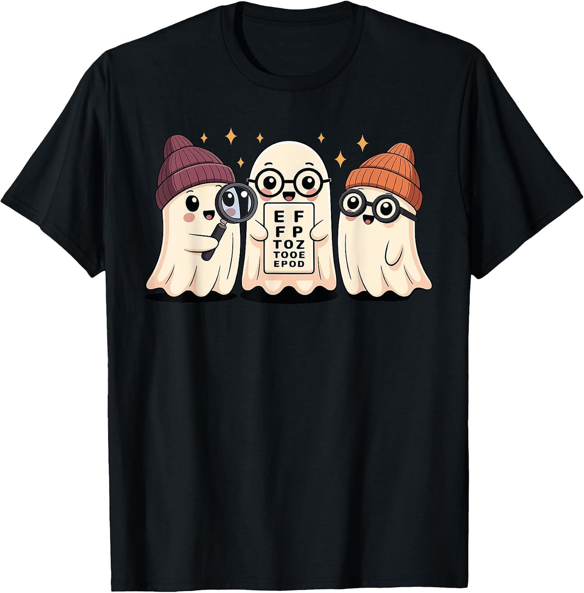 Optometry Halloween Spooky Ophthalmologist Funny Eye Doctor T-Shirt - Black