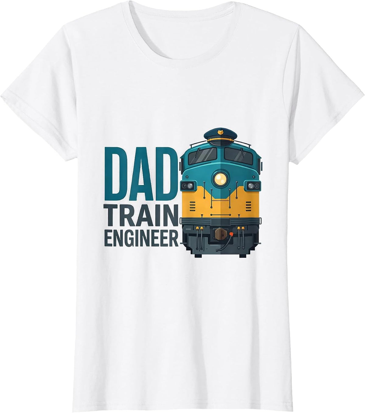 Dad - Train Engineer Matching Family Birthday Party Train T-Shirt - White