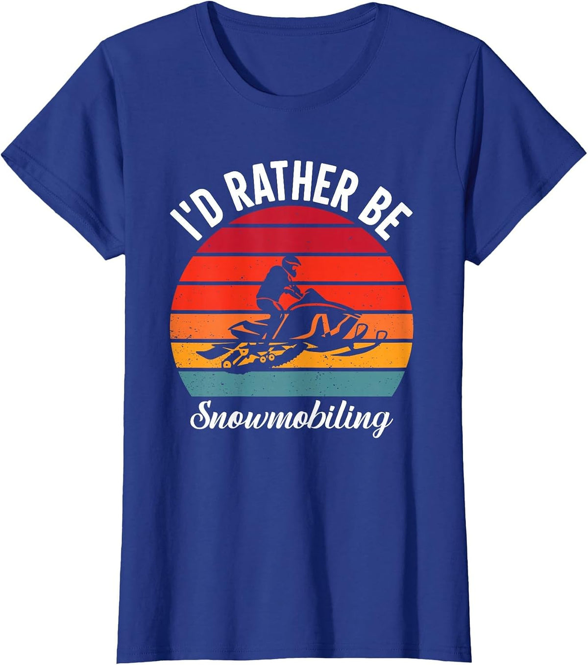 Funny Snowmobile Art for Men Women Snow Mobile Snowmobiling T-Shirt - Royal Blue