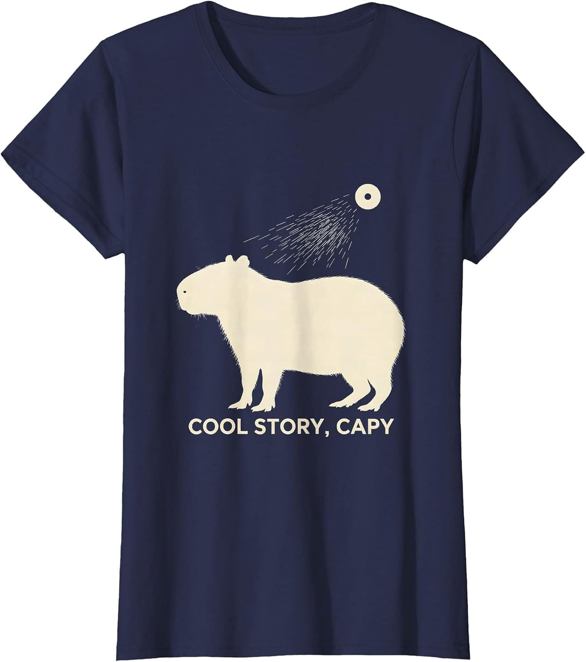 Women's Cool Story Capy Funny Capybara Animal Meme Humor T-Shirt - Navy Blue